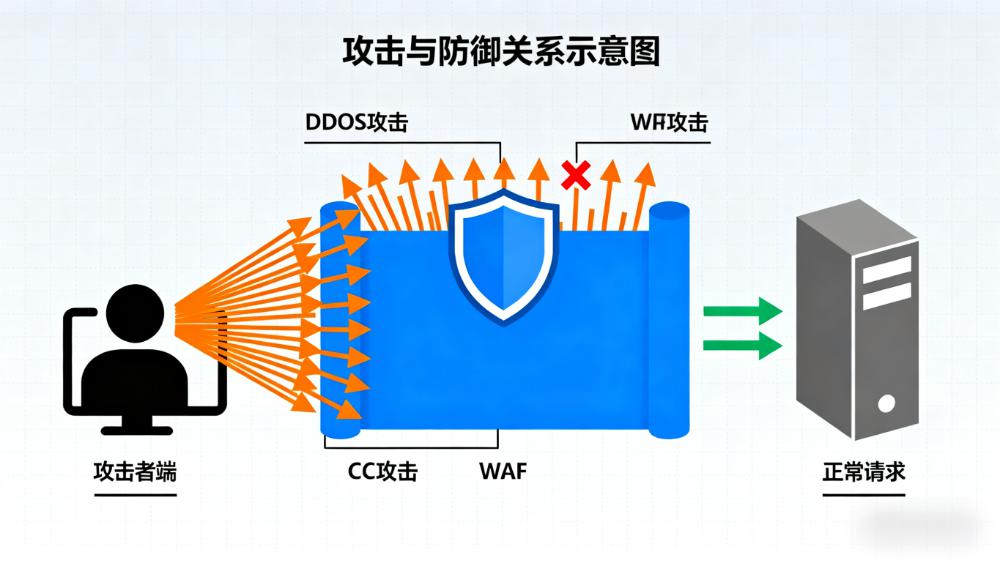 从原理到防御：三分钟看懂DDoS与CC攻击，以及WAF的关键作用