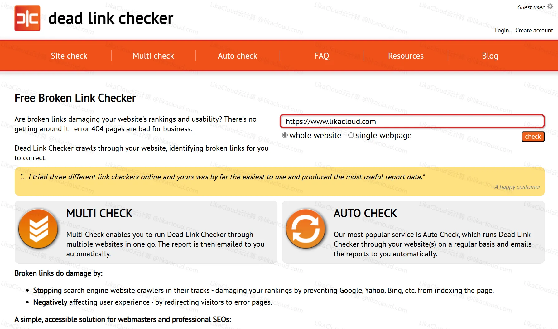 测试网站功能：链接是否有效、表单能否提交 - LikaCloud云计算