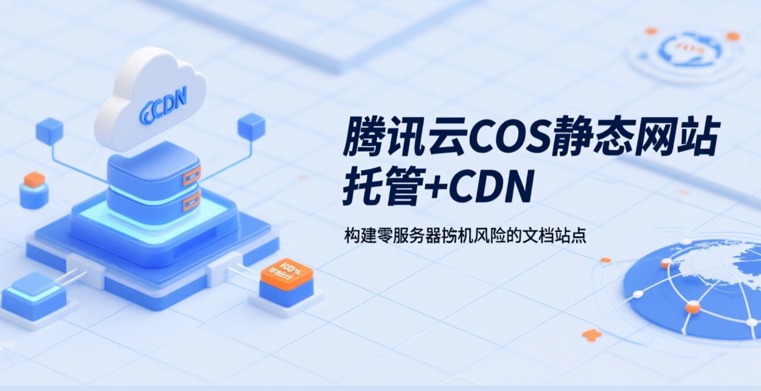 腾讯云COS静态网站托管+CDN：构建零服务器宕机风险的文档站点
