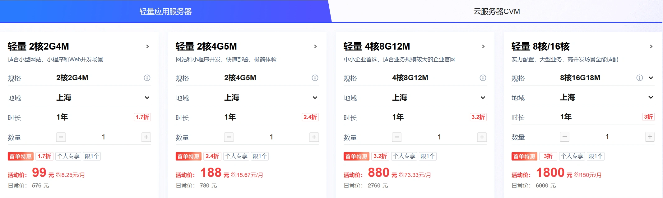 2020년 중반 텐센트 클라우드 서버 프로모션을 통해 어떤 서버를 선택해야 하나요? 웹사이트 구축 환경을 살펴보자. 중국 텐센트 클라우드 2026년 중반 대규모 프로모션 서버를 어떻게 선택해야 하나요? 웹사이트 구축 구성은 이렇습니다 - LikaCloud
